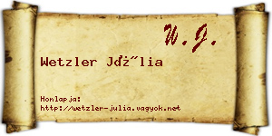 Wetzler Júlia névjegykártya